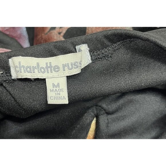 Charlotte Russe Women/junior Dress Size M Black Floral Print - Picture 8 of 15